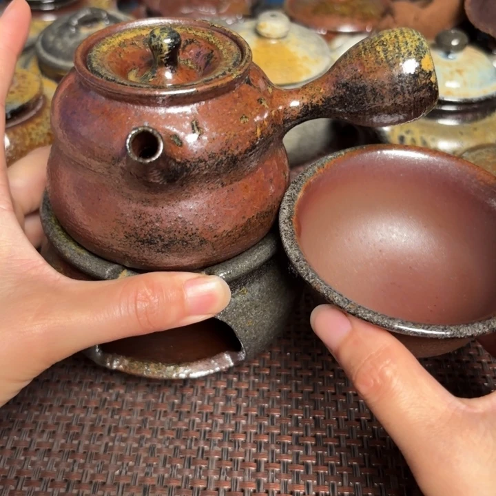 茶杯紫砂侧把温茶小杯