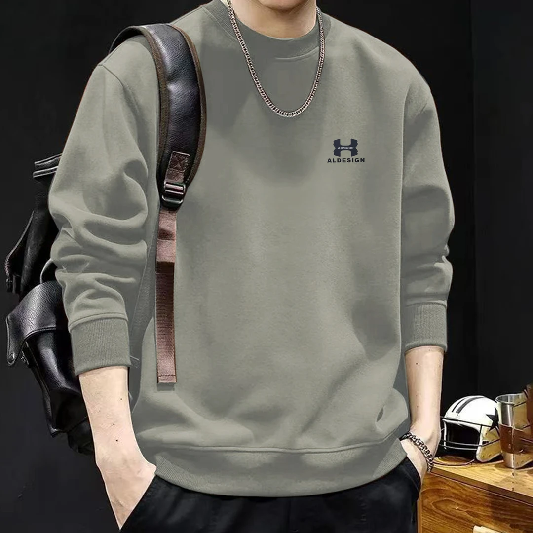 秋冬卫衣百搭长袖休闲百搭时尚运动男士上衣圆领卫衣（H边）