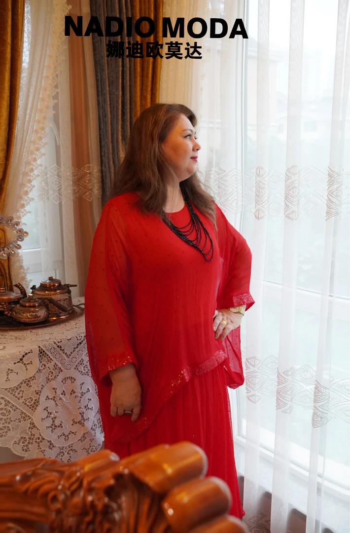 NADIO MODA2025最新款双层丝绸连衣裙莫代尔面料731大码宽松