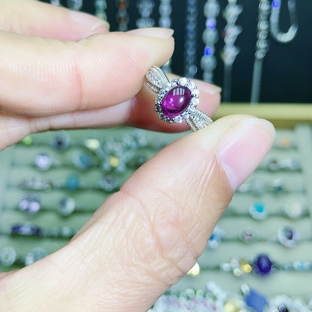 【闪购商品】未镶嵌戒指石榴石（紫牙乌）