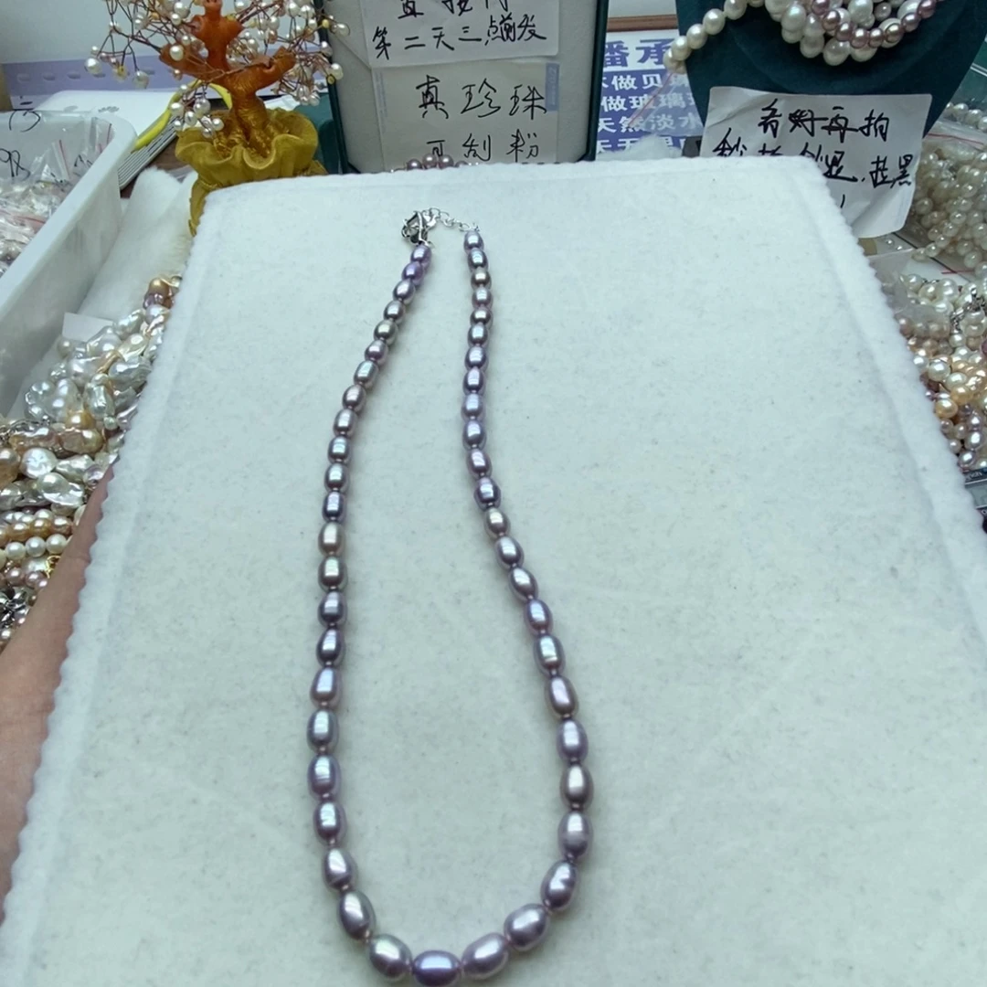 淡水珍珠银S925镶嵌天然淡水珍珠无人工干预