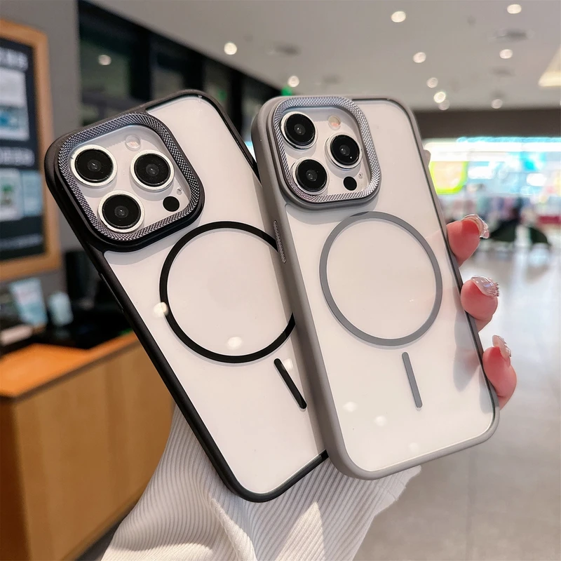 适用苹果16promax手机壳透明磁吸iPhone12/13/14/15防摔新款保护