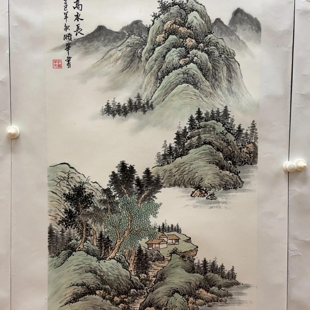 国画三尺作品山水杜老师