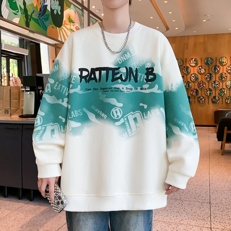 2025秋季流行款青少年学生帅气字母卫衣宽松潮流圆领百搭新款长袖