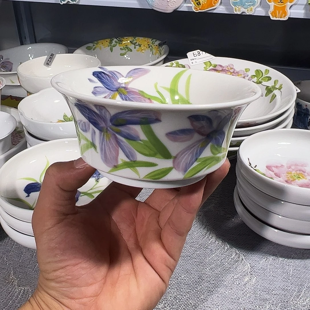 陶瓷景德镇手绘陶瓷5寸手工碗