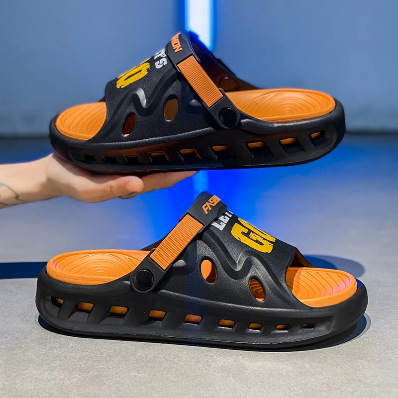 踩屎感拖鞋男款夏季防滑耐磨厚底EVA凉拖男士户外大码休闲沙滩鞋