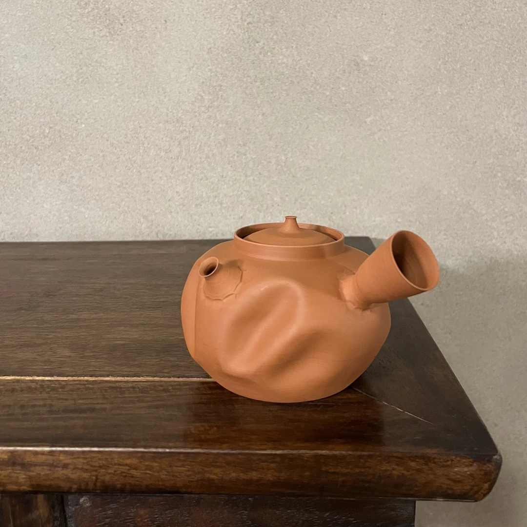 光之工夫茶｜手捏水铫 煮水壶 原矿朱泥超薄全手工砂铫