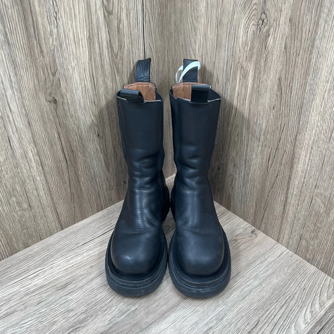 95新 BOTTEGA VENETA/葆蝶家 黑色厚底切尔西靴 36码/95新/无配件