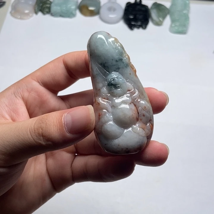 翡翠未镶嵌颈饰佛公11