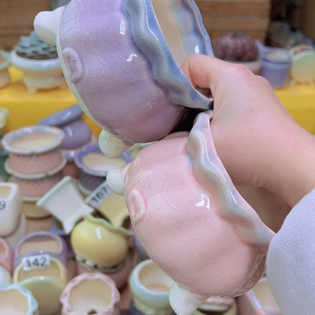 红陶陶瓷花盆当场满12包邮