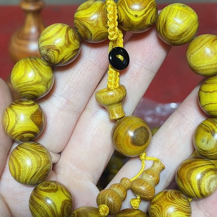 华***风黄金木土豪金黄金手串