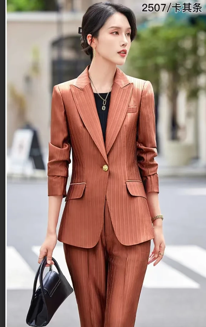 2507款上衣裤子版套装网红气质时尚女装网红百搭西装修身轻奢