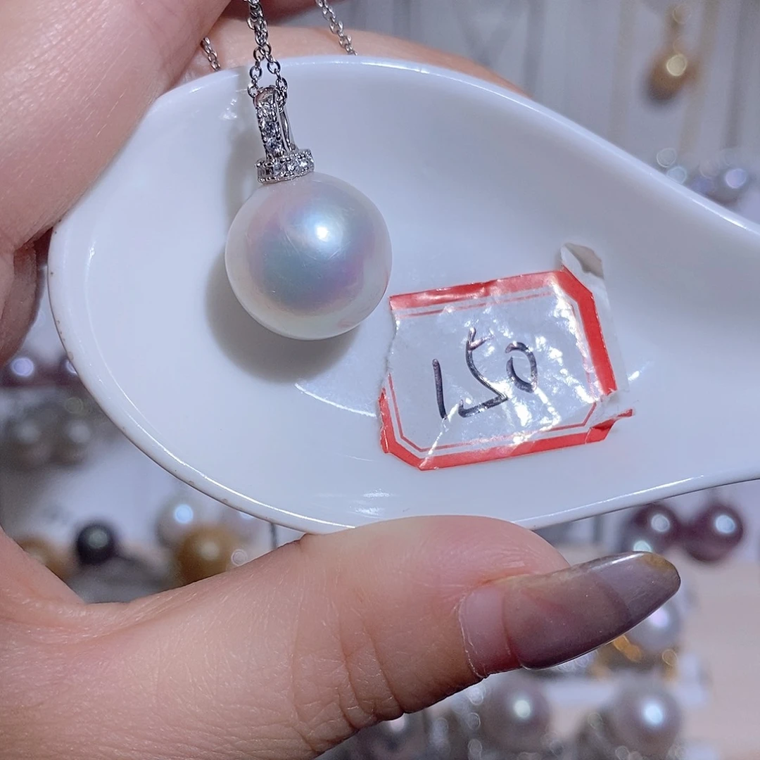 淡水珍珠银S925镶嵌吊坠(赠链)s y