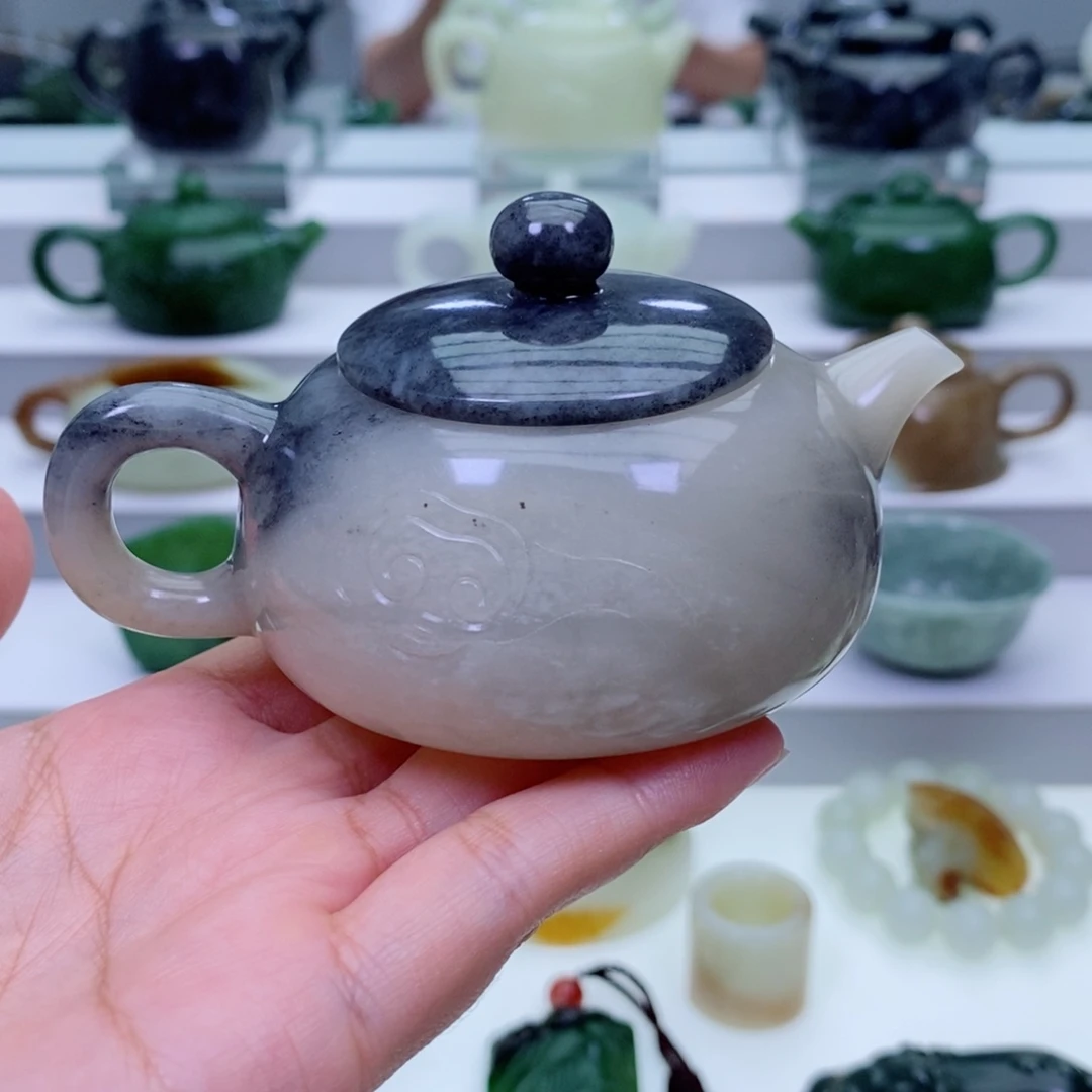 屁***⑧和田玉未镶嵌摆件茶壶