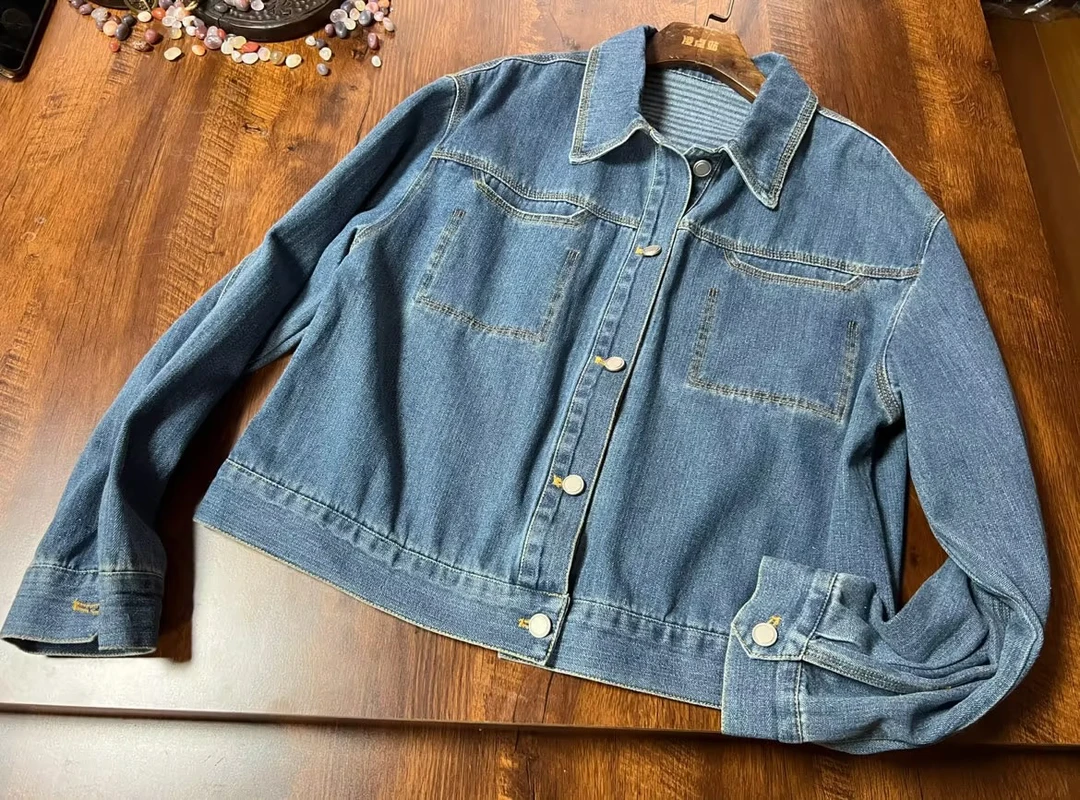 32121暗口袋牛仔外套