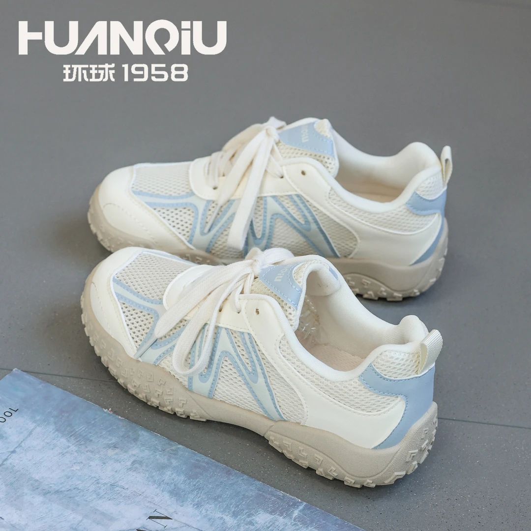 复古百搭德训鞋女2025夏季新款网面透气阿甘鞋舒适软底户外休闲鞋