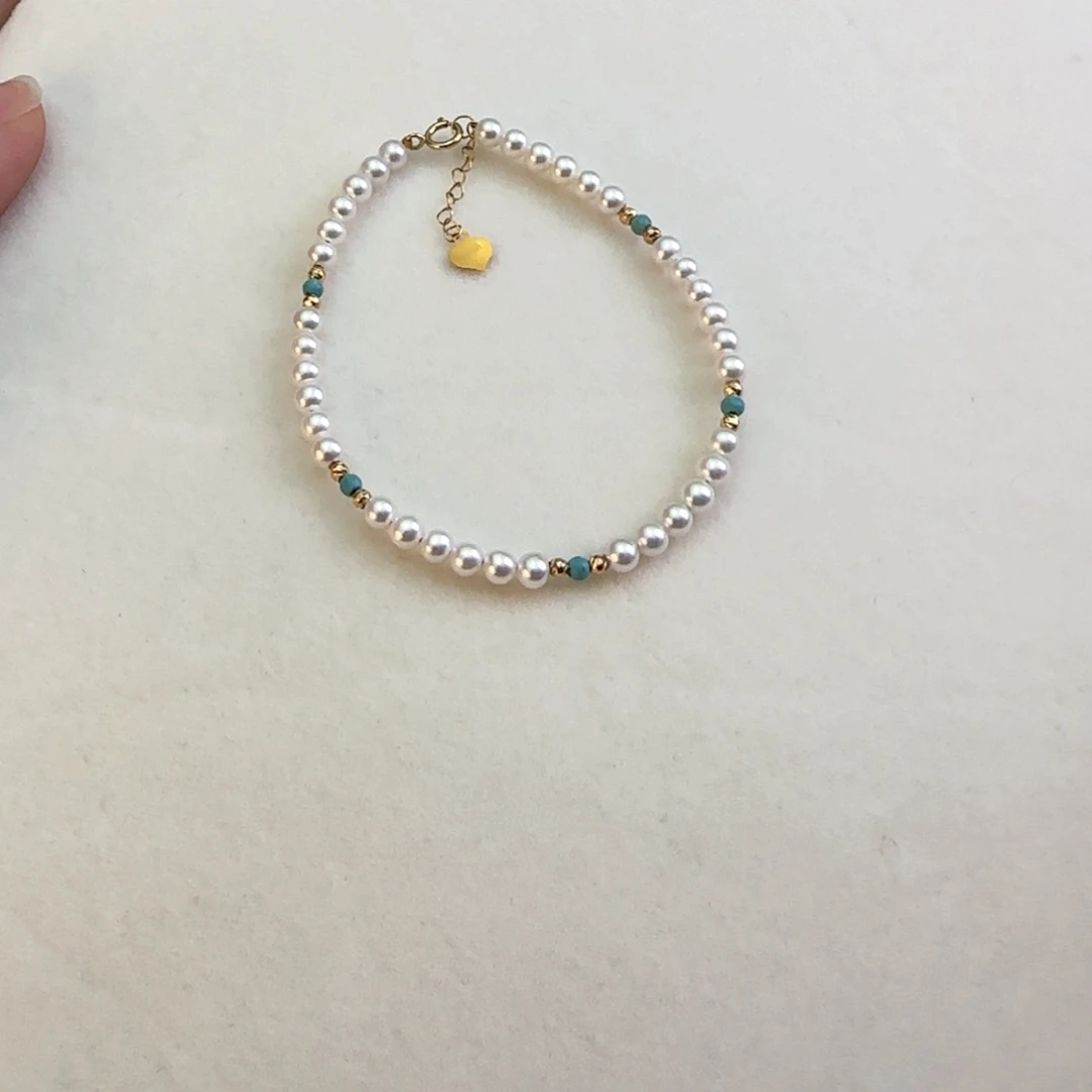 手链18K金镶嵌淡水珍珠