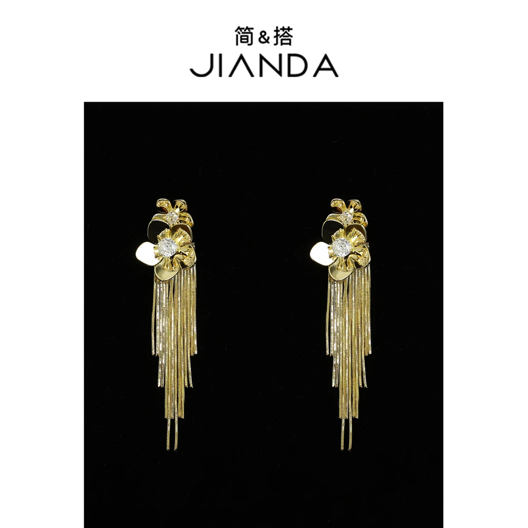 合金耳饰 【千屿Sheila】山茶花流苏耳环251-EH/0323-28922