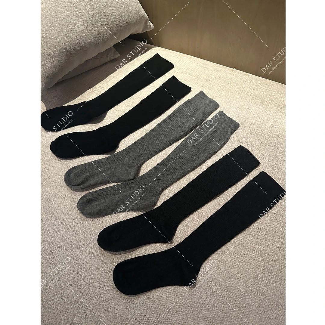 DAR STUDIO 深圳货【羊毛小腿袜】2025秋冬纯色绵羊毛小腿袜24105