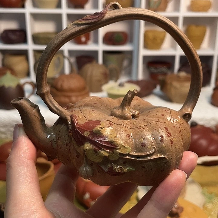 紫砂茶宠长**明南瓜提梁