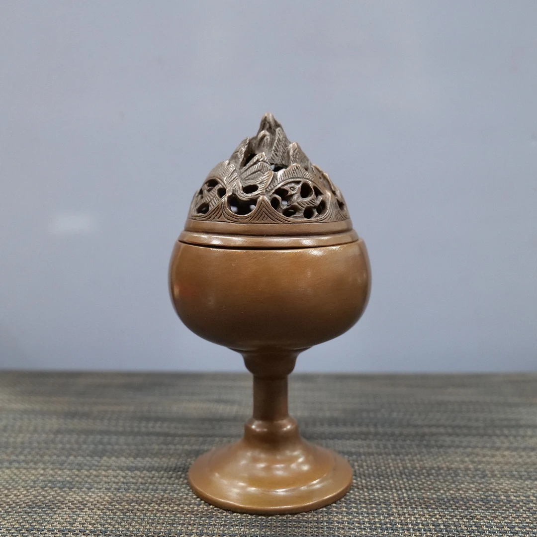 精炼铜手工博山炉家用室内檀香炉熏香创意摆件禅意纯手工