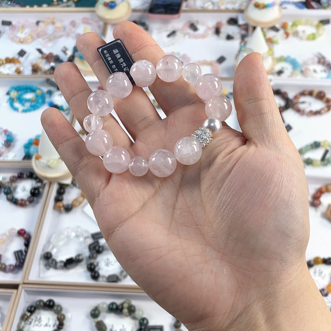 水晶手链银S925镀金镶嵌