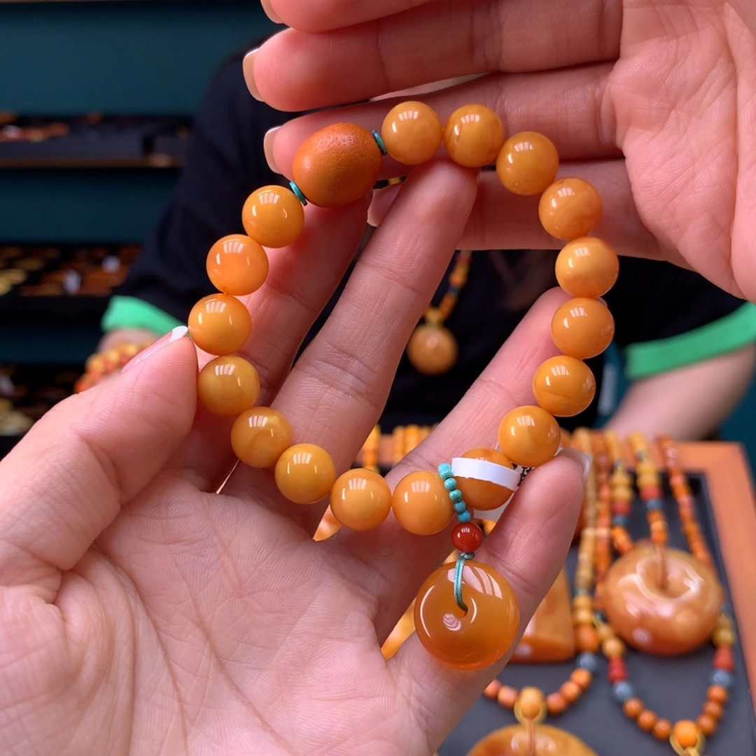 蜜蜡未镶嵌手串天然