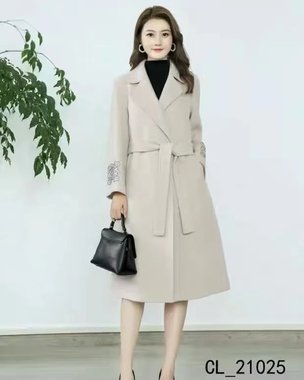 【意法•羊毛大衣】NN2249气质中国风毛呢外套冬季轻奢女装秋冬长款