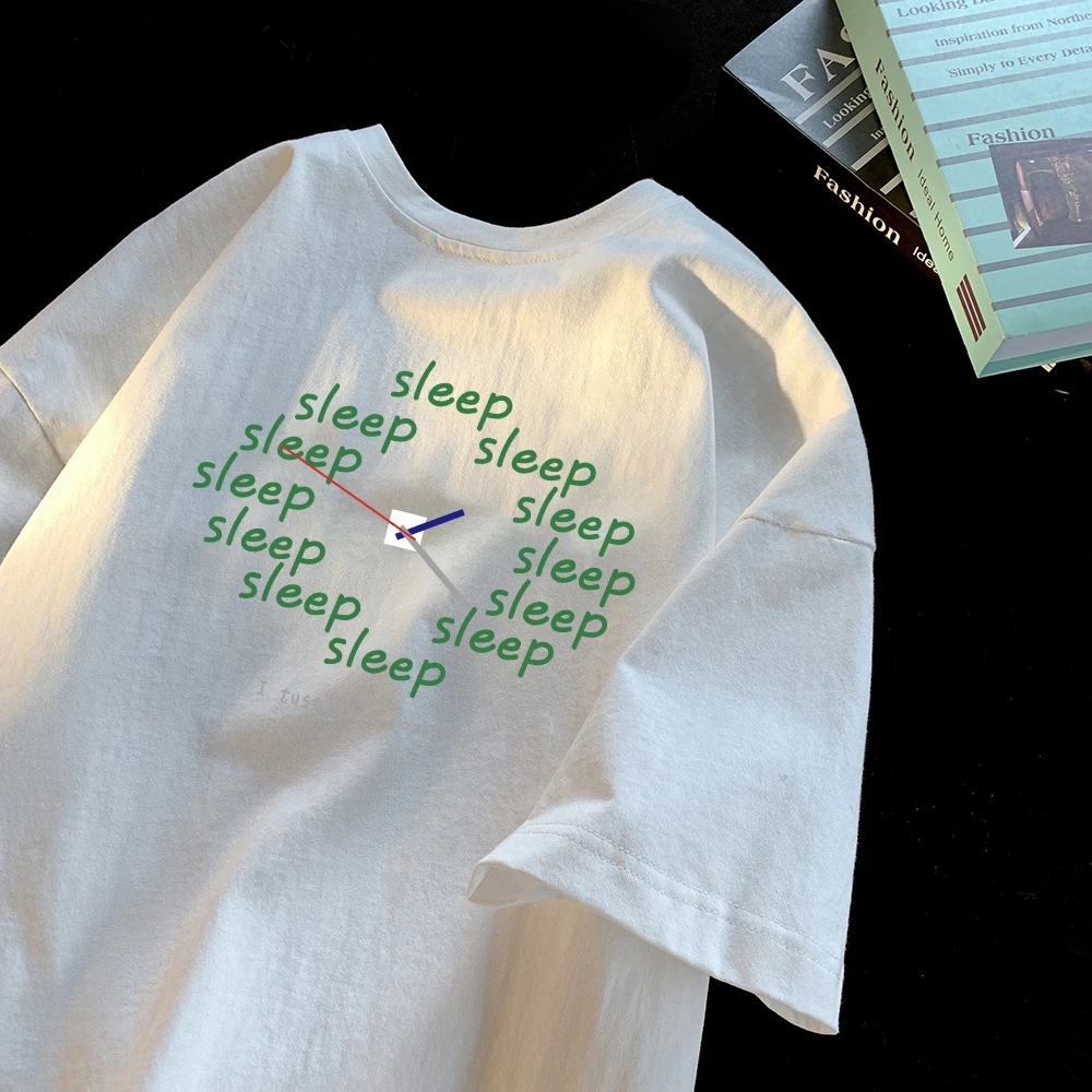 美式重磅纯棉短袖t恤男2025夏季小众设计我想睡觉潮牌半袖体恤
