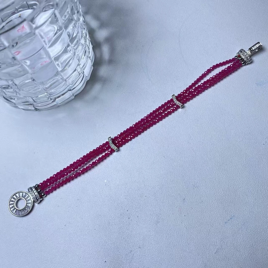 【逍遥】红宝多层切面珠手链*001/67/多样性发/1件