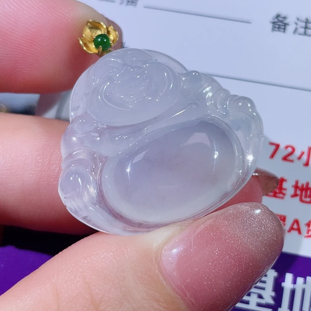 颈饰18K金镶嵌翡翠佛公