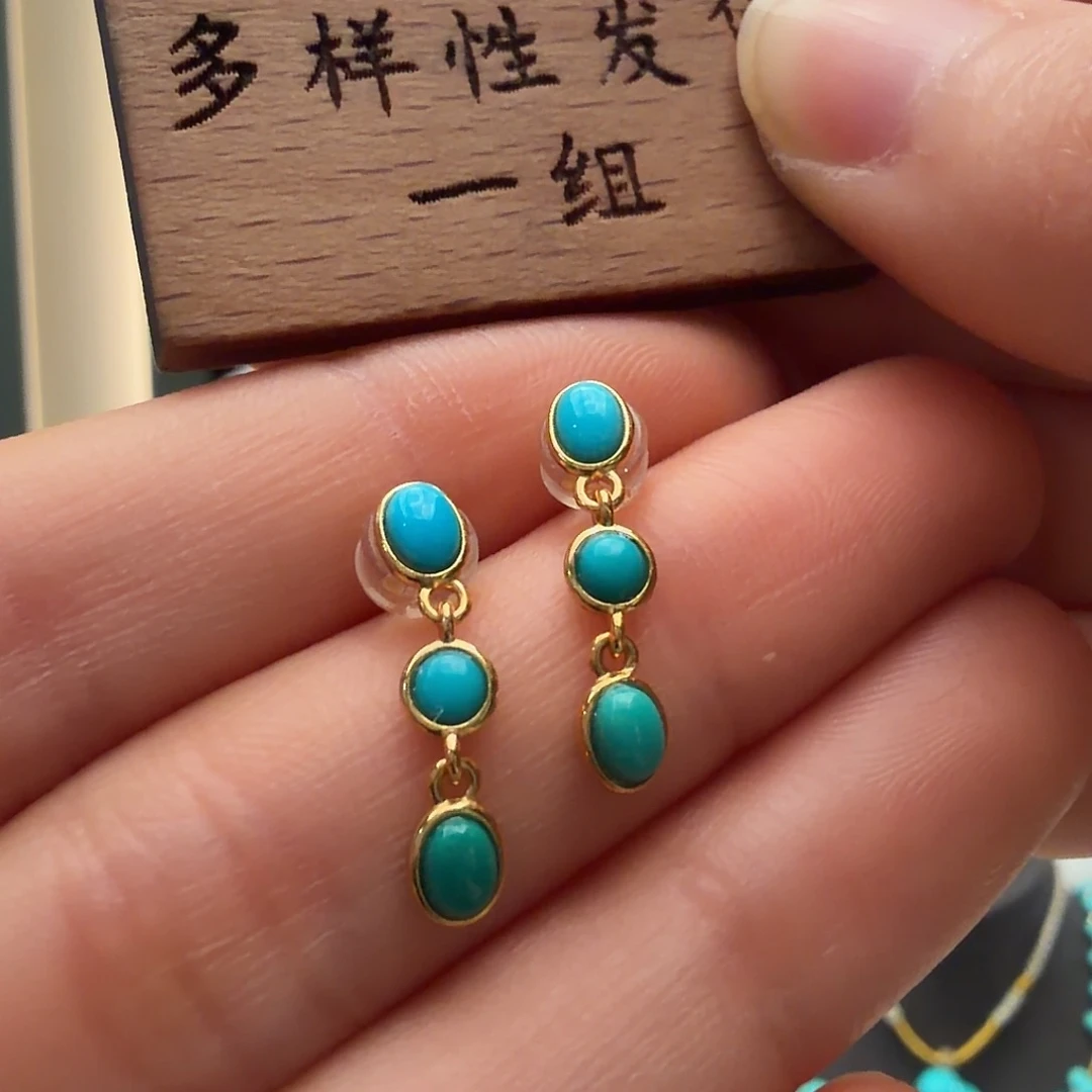 绿松石银S925镶嵌颈饰