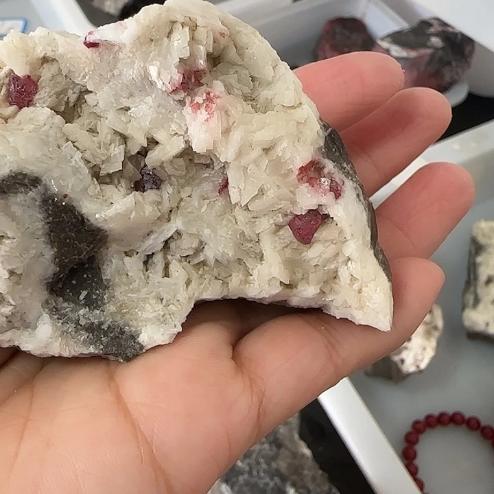 时***转天然辰砂天然朱砂原石毛料