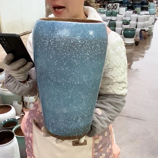 紫砂花盆瑕疵口20高38