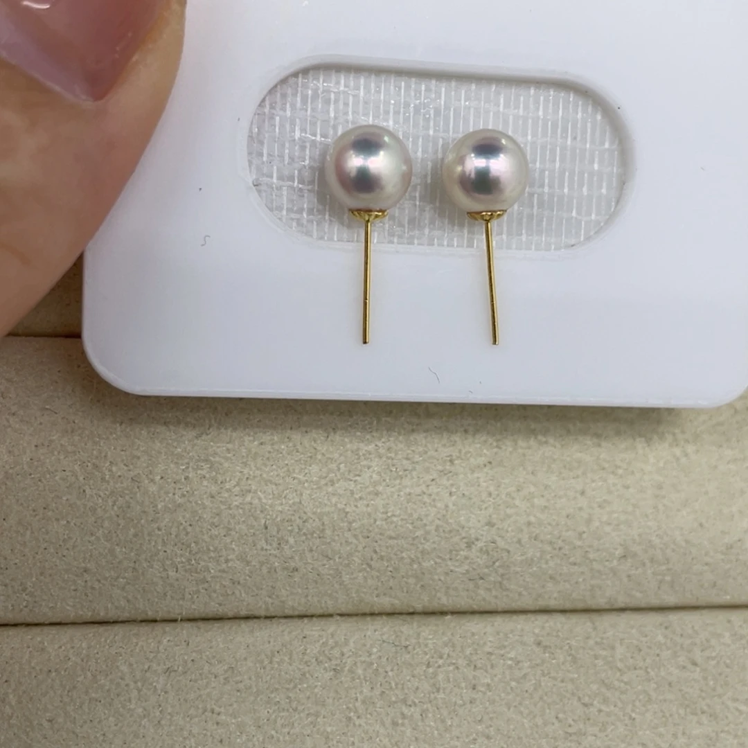 海水珍珠耳饰18K金镶嵌