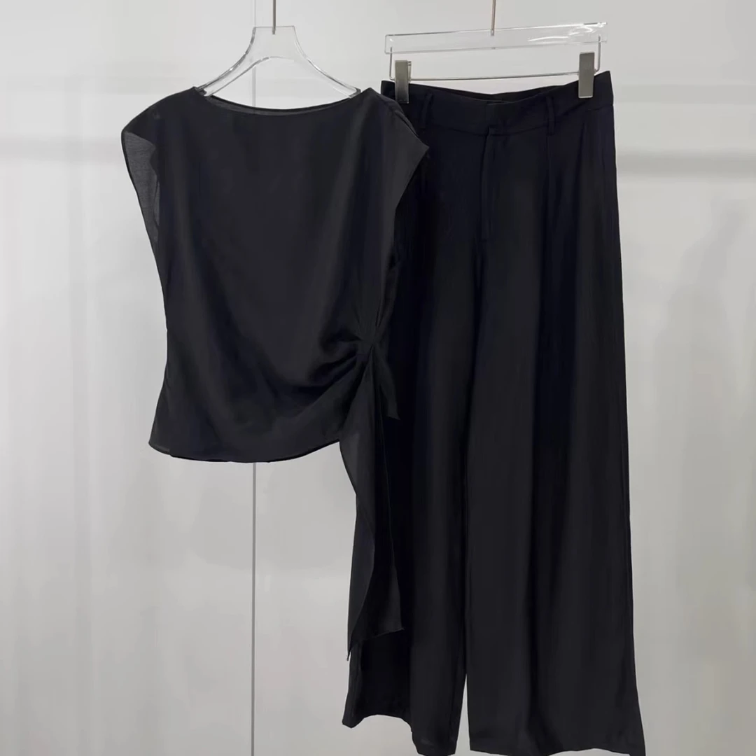 [ARQSEVFAES正品]—2025夏新款原宿风法式不规则上衣套装Y683001