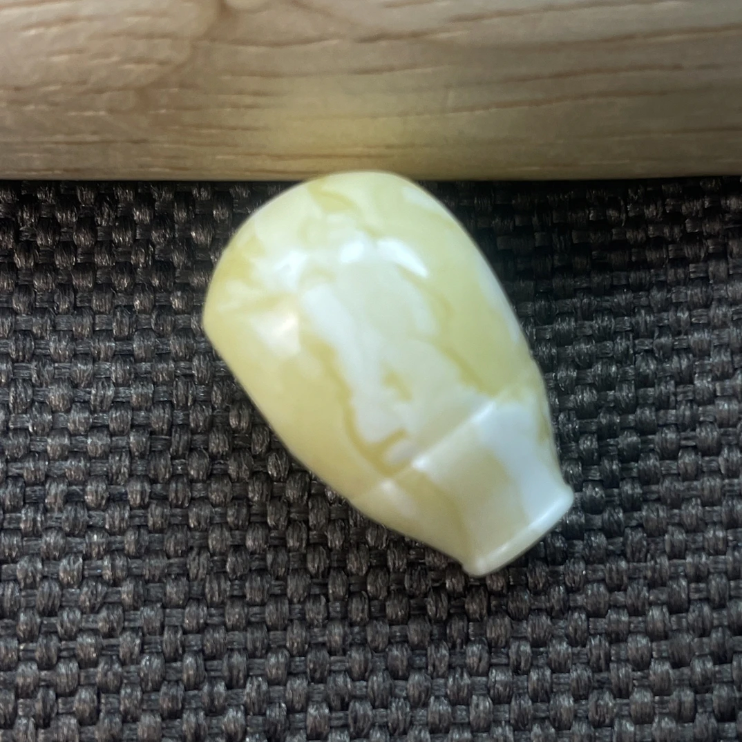 原矿蜜蜡浓白蜡妖白花精工三通12×19mm