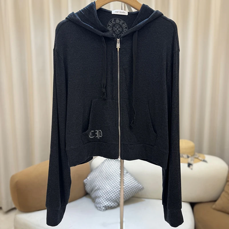 zaw大码连帽拉链卫衣外套女夏季薄款防晒长袖胖mm休闲卫衣/25307