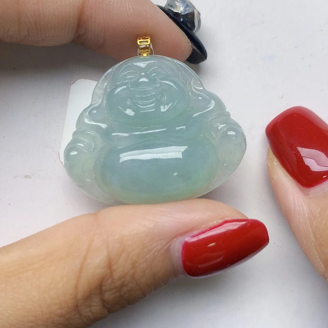 翡翠18K金镶嵌颈饰天然翡翠