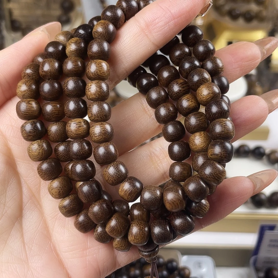 手串沉香越南芽庄黄棋窖藏古董玉化瘤疤0.8×108