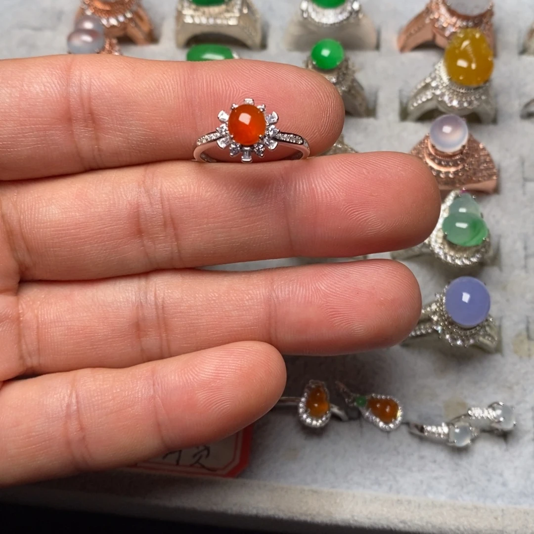 翡翠银S925镶嵌戒指