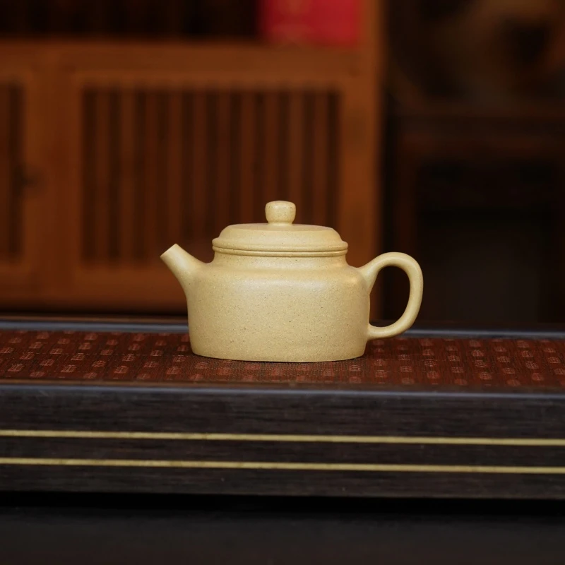 XJ本绿[平底德钟200CC]原矿手工牛盖莲子壶紫砂壶泡茶壶全手工