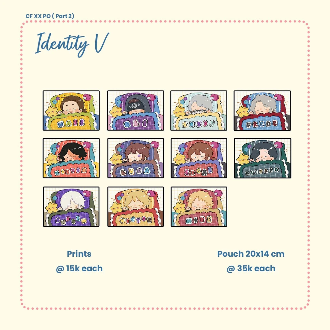 第五人格印尼同人 睡梦系列小卡笔袋盲抽代拆