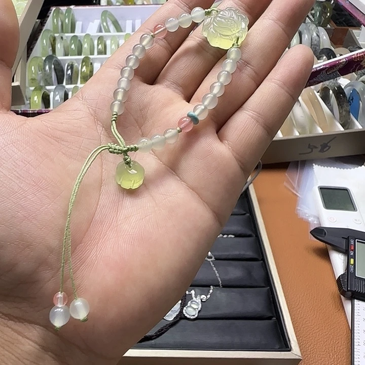 合金蛇纹石玉手链