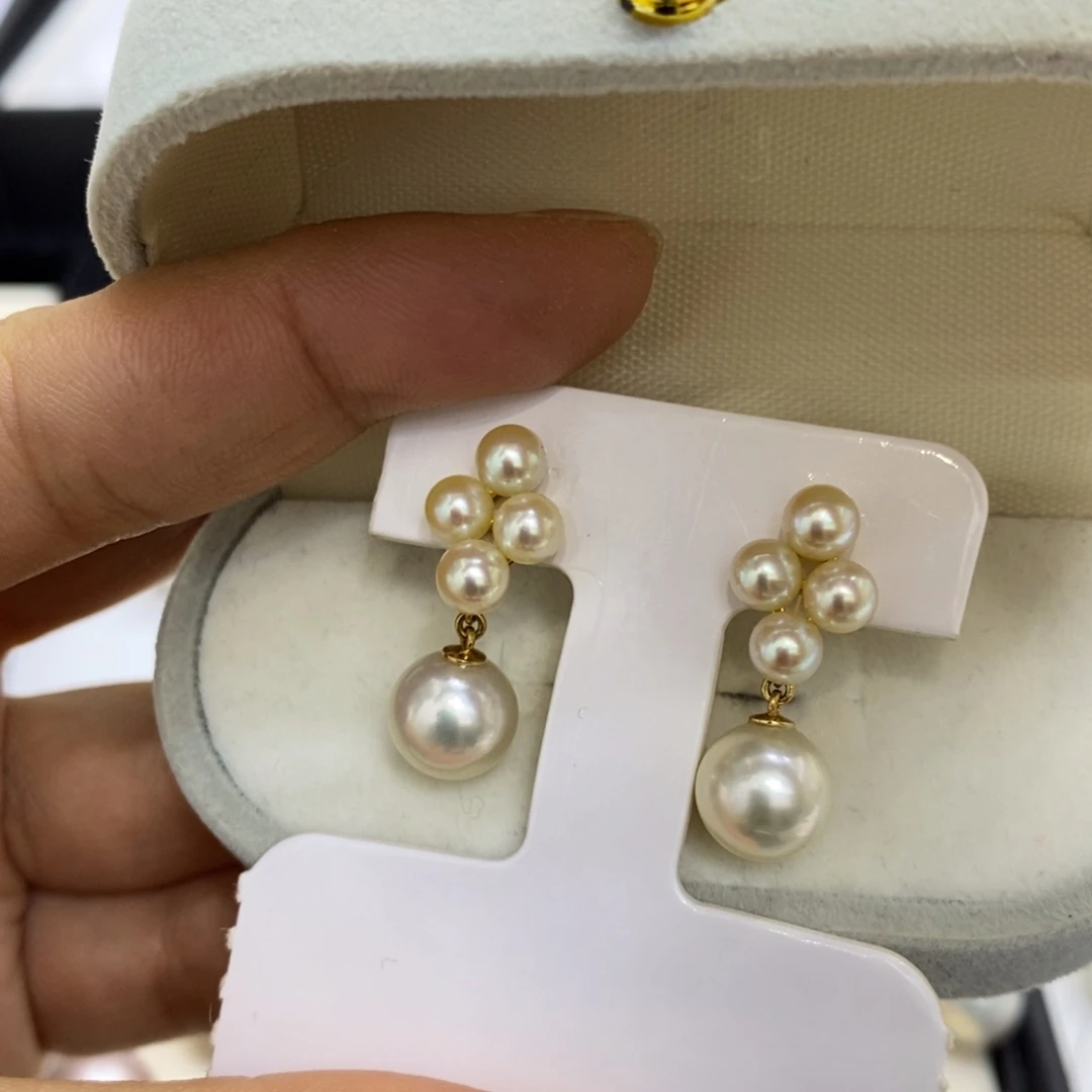 耳饰海水珍珠18K金镶嵌