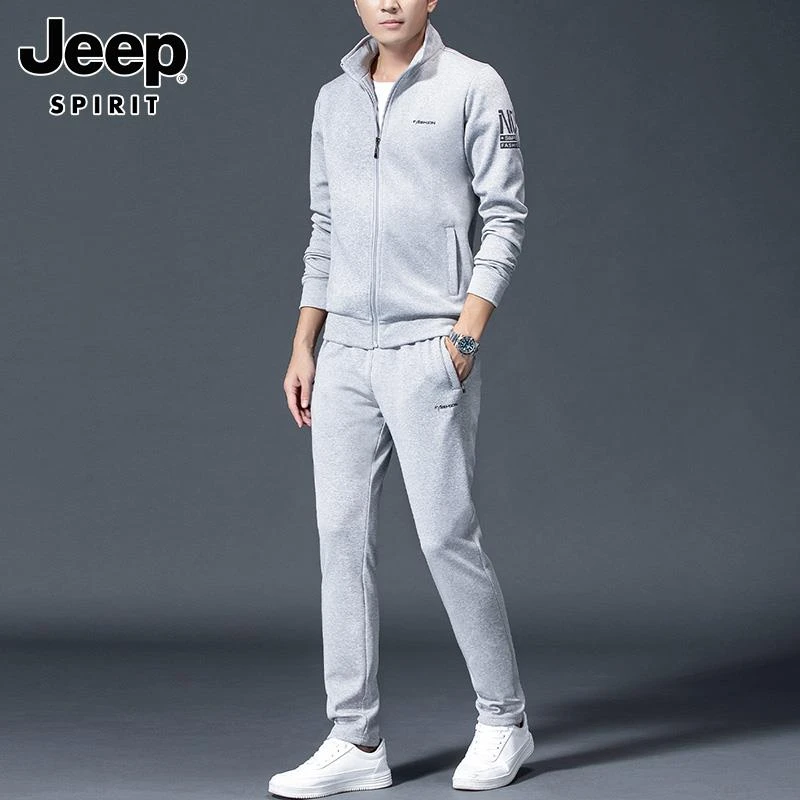 JEEPSPIRIT休闲运动套装男士秋季2026新款爆款开衫卫衣长裤搭配男