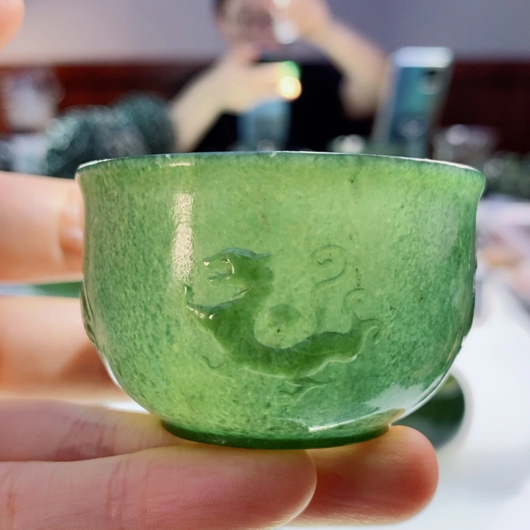 未镶嵌和田玉（青玉）摆件微瑕