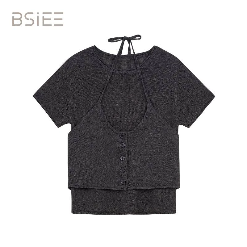 BSiEE本涩后绑带两件套毛织