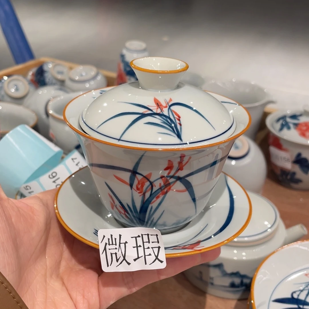 有瑕釉下彩纯手绘
