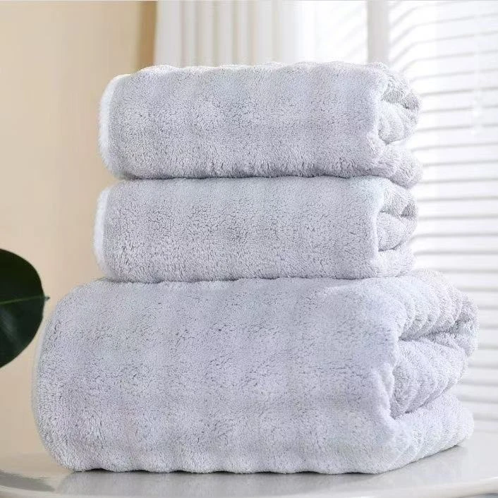 秋冬加厚泡芙浴巾男女家用吸水不掉毛柔软毛巾